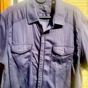 Guess Short Sleeve Button Down Shirt 100%